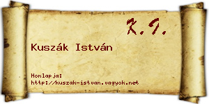 Kuszák István névjegykártya